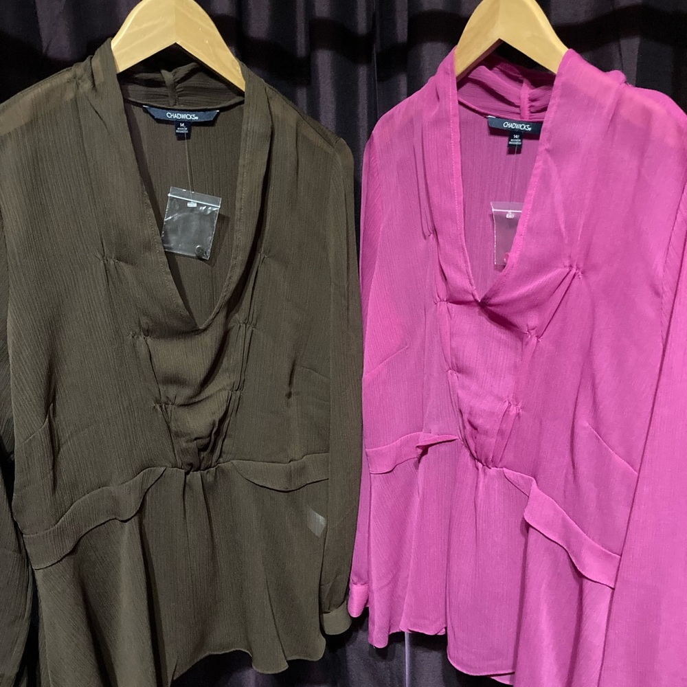 2 XL Women’s Blouse / brown and pink